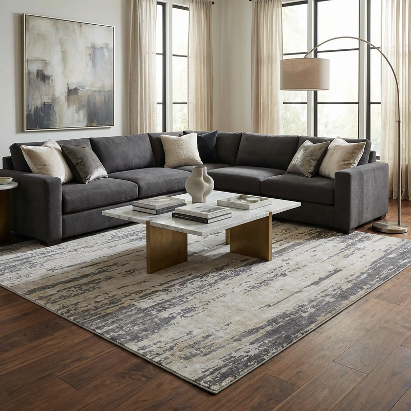 Mikana Beige Tibetan Rug by Boutique Rugs