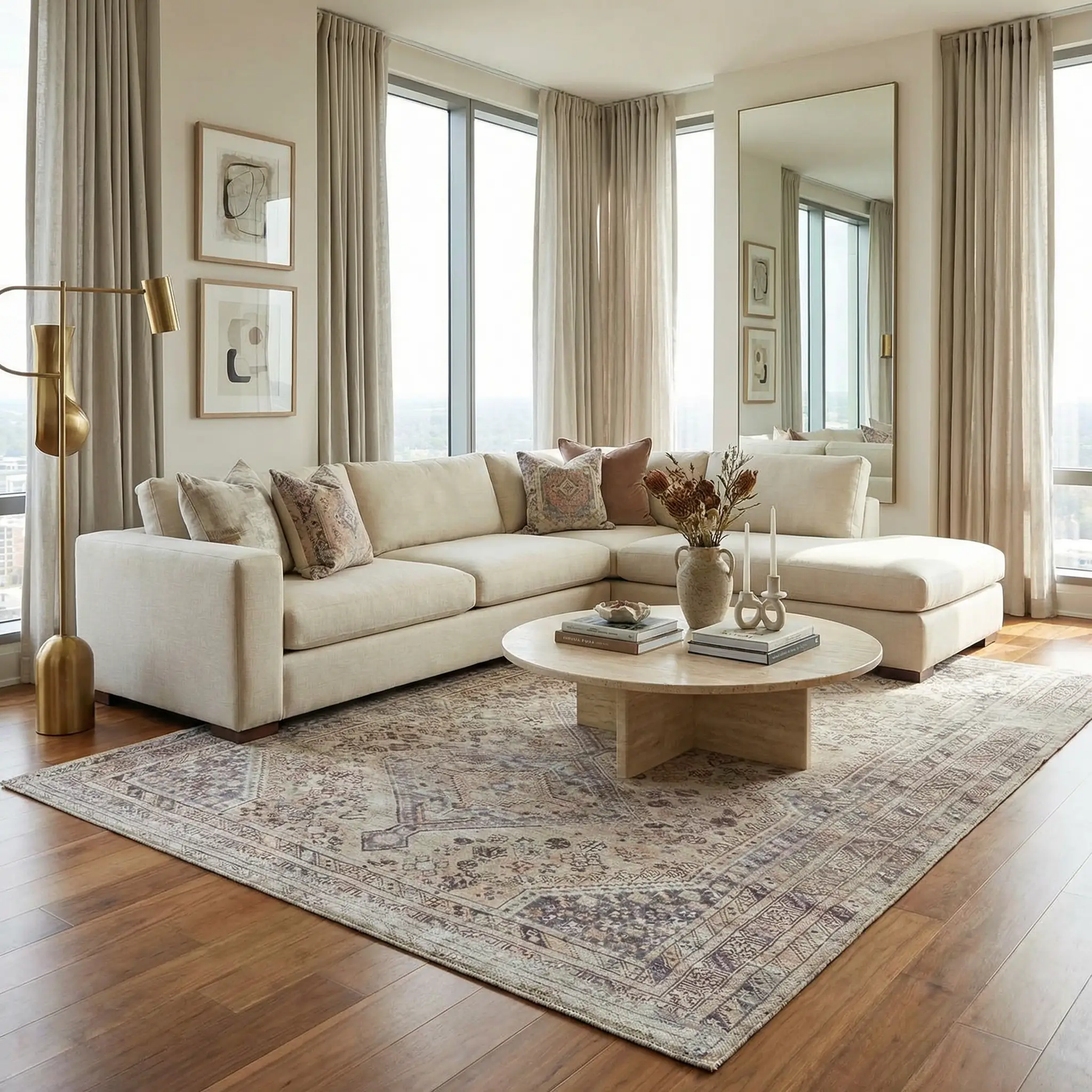 Barny Tan Washable Area Rug by Boutique Rugs