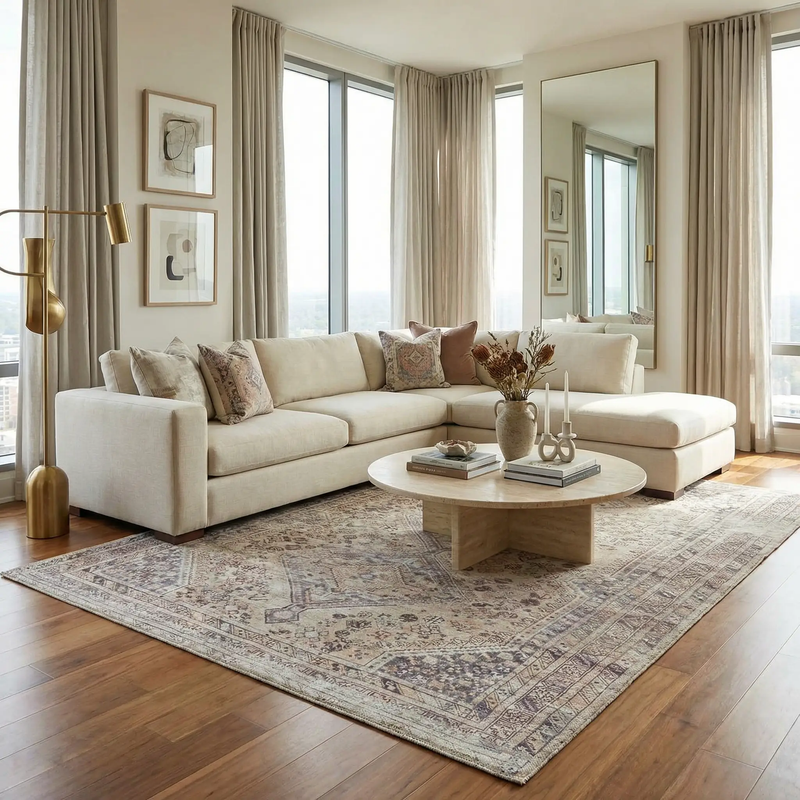 Barny Tan Washable Area Rug by Boutique Rugs