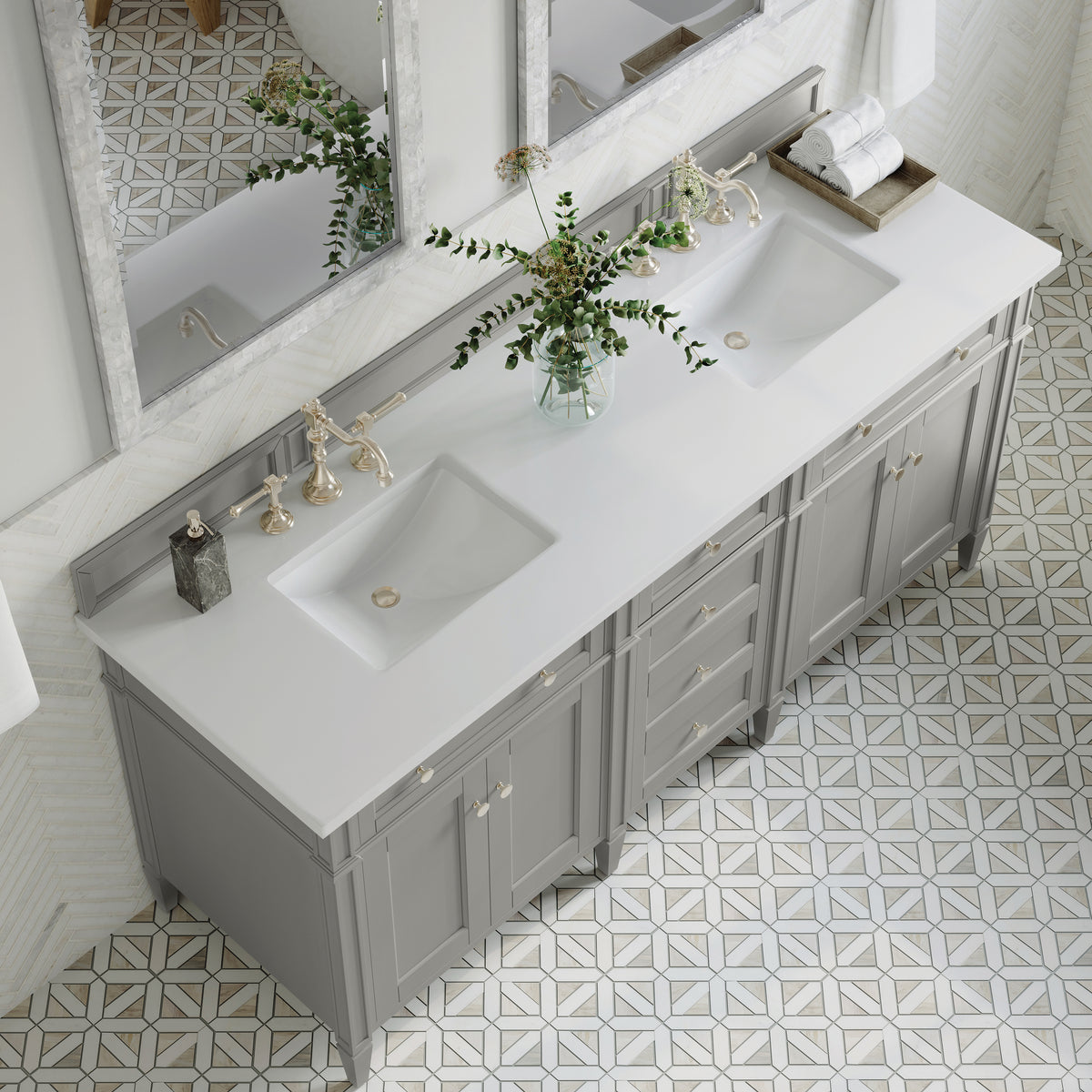 James Martin Brittany 72" Double Bathroom Vanity, Urban Gray, view 32