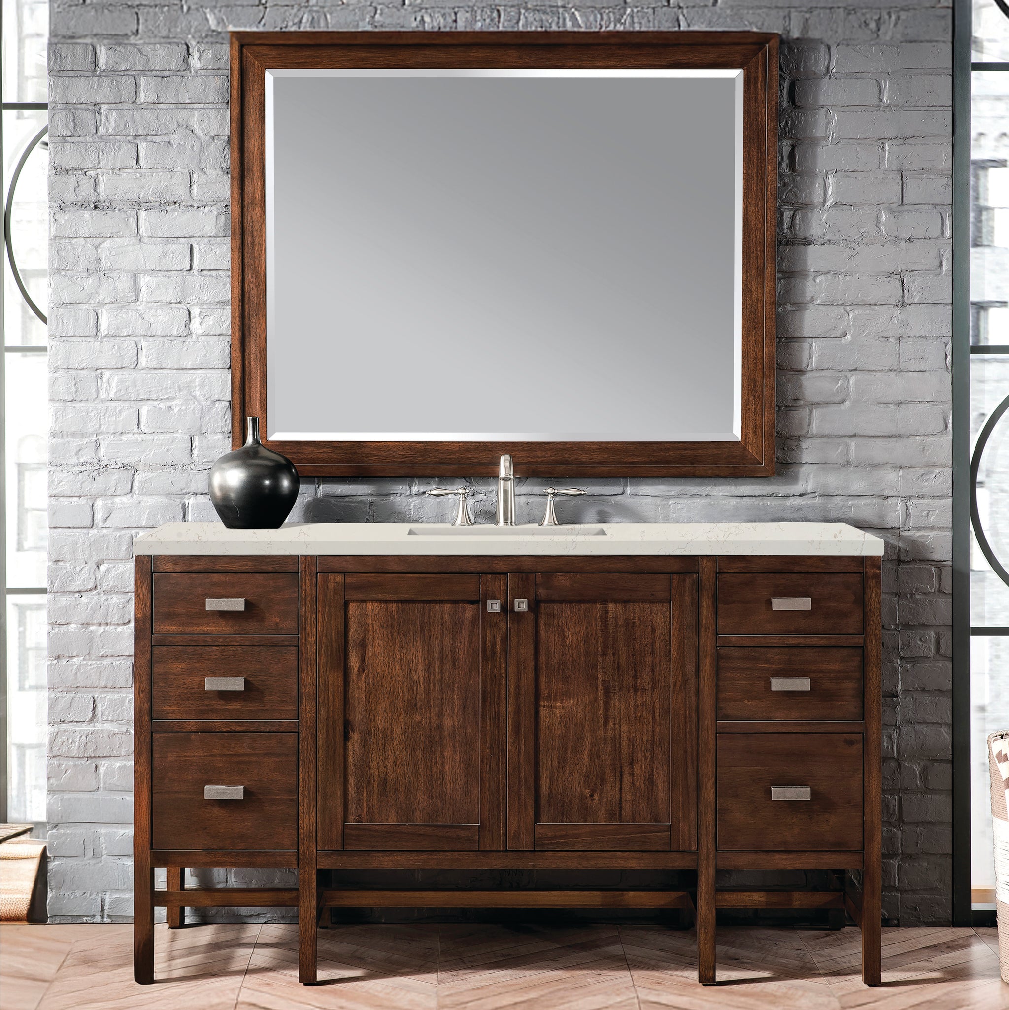 James Martin Addison 60" Single Bathroom Vanity, Mid-Century Acacia, view 38