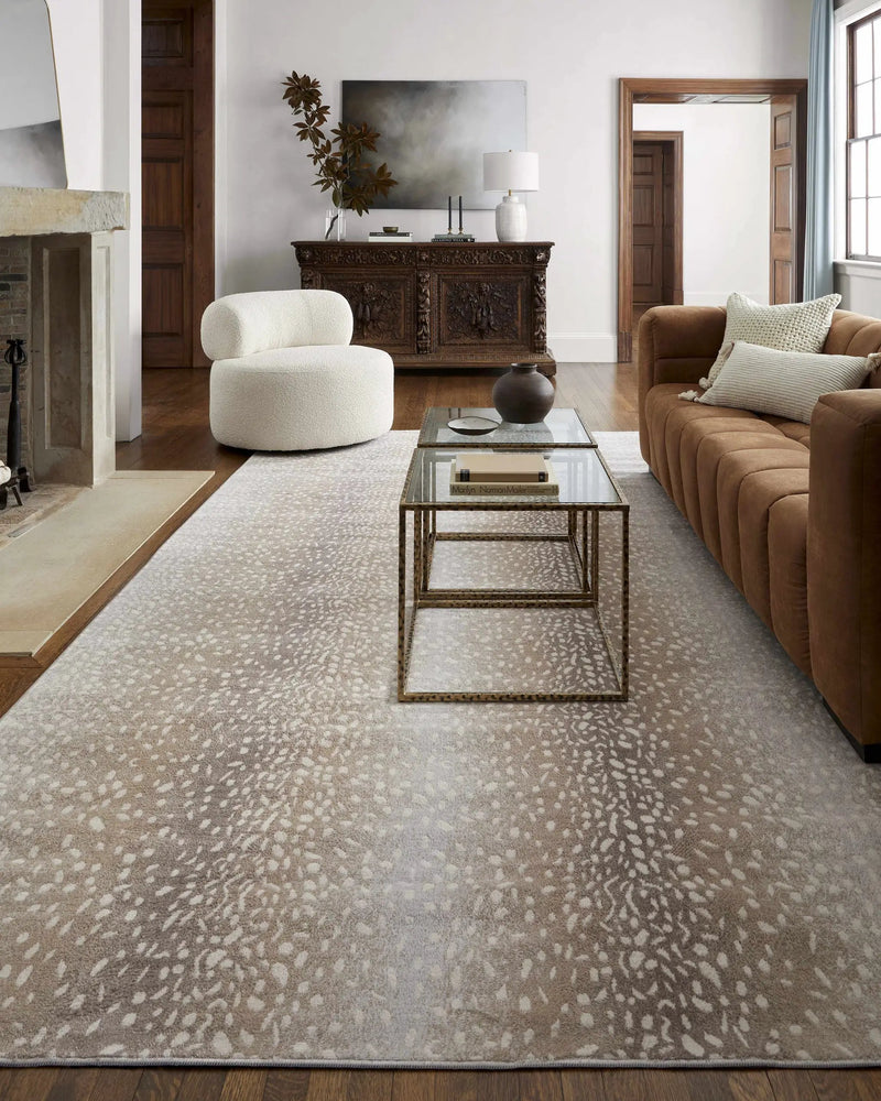Pointblank Tan Leopard Print Rug by Boutique Rugs