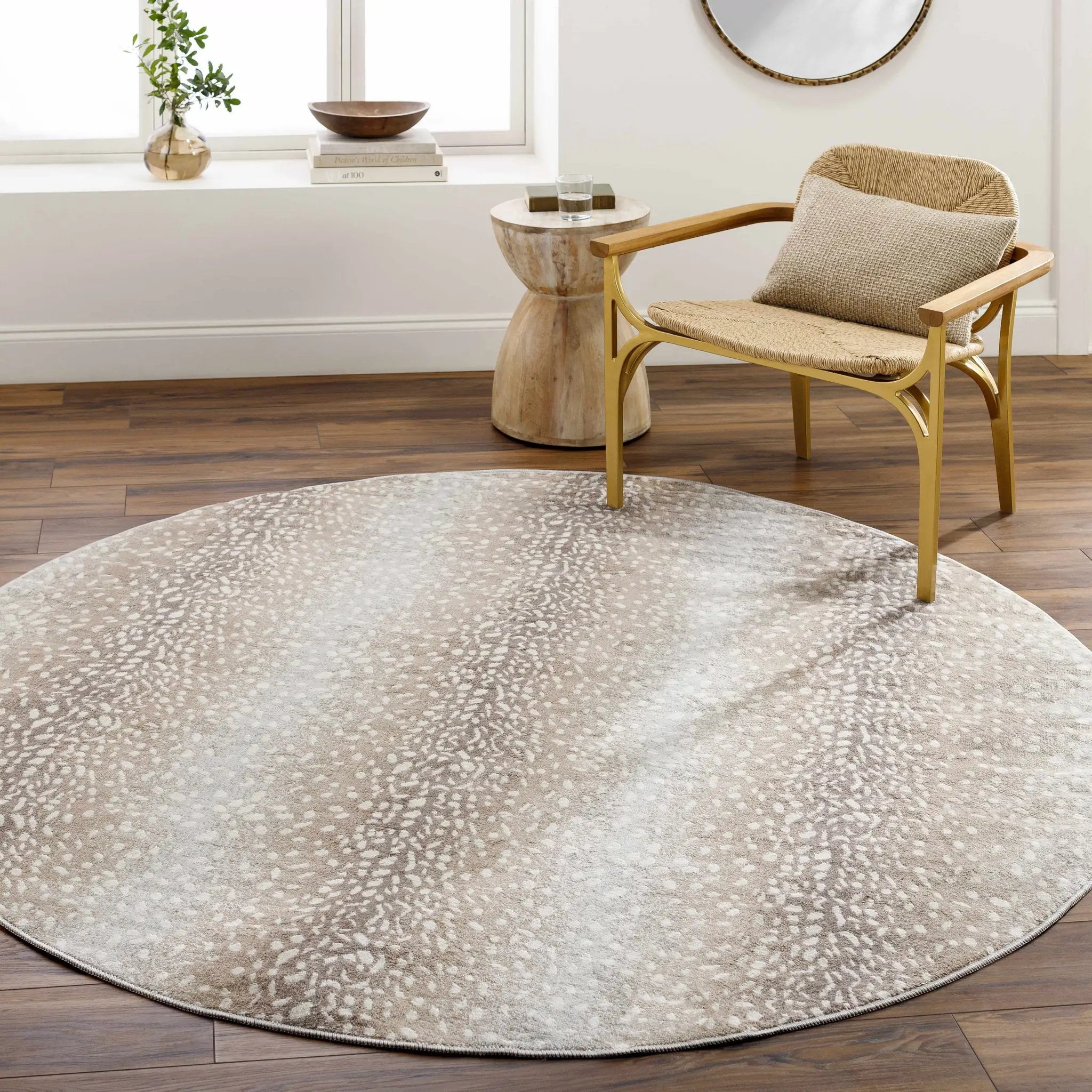 Pointblank Tan Leopard Print Rug by Boutique Rugs