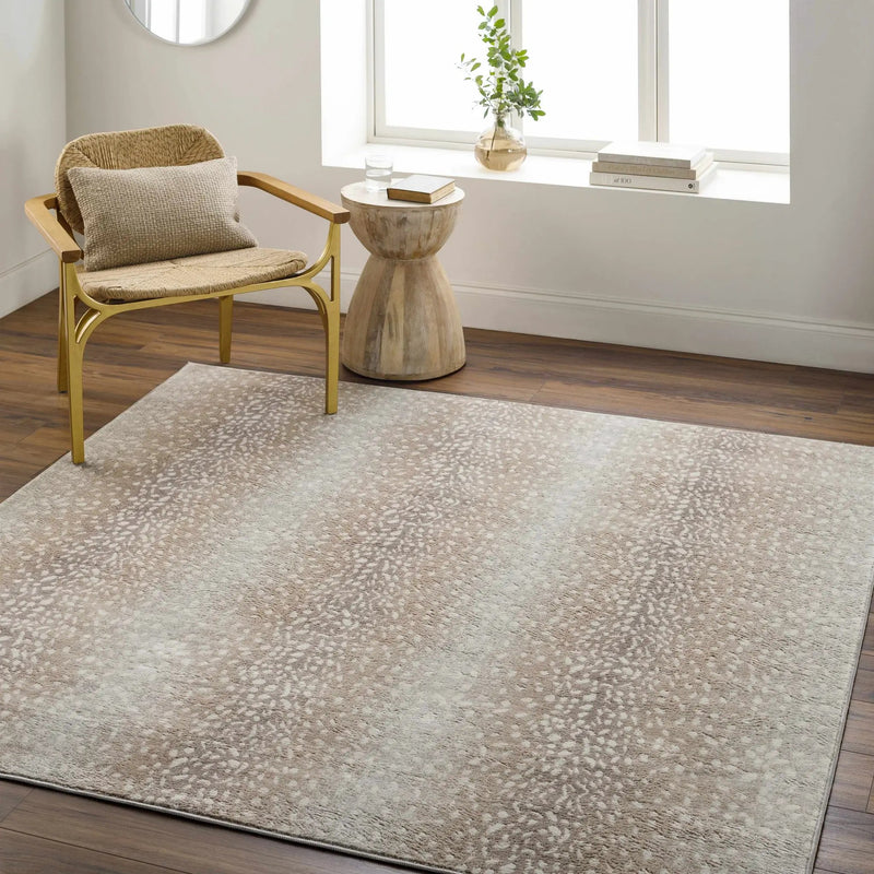 Pointblank Tan Leopard Print Rug by Boutique Rugs