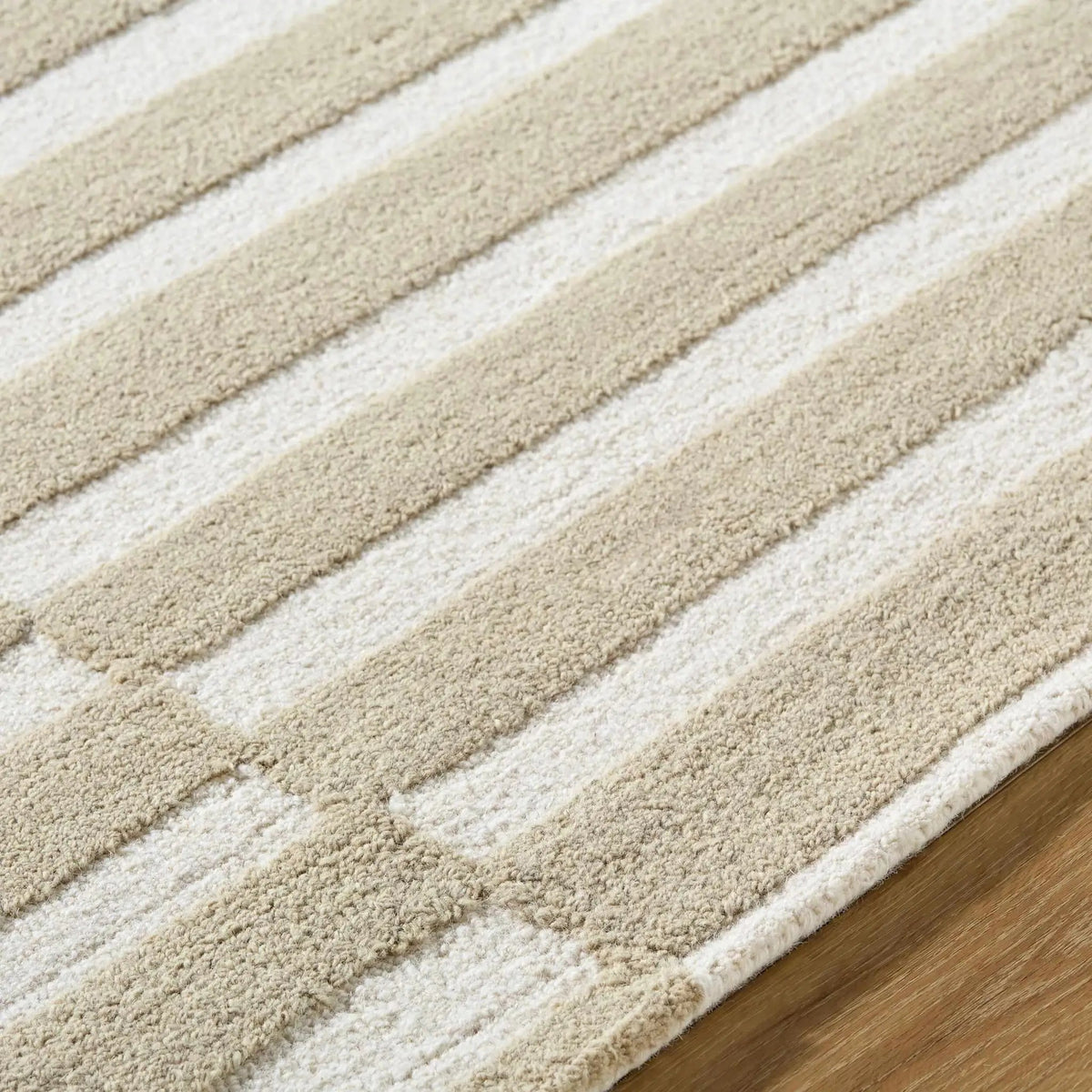 Idaho Broken-Striped Beige Area Rug, photo 4 of 8