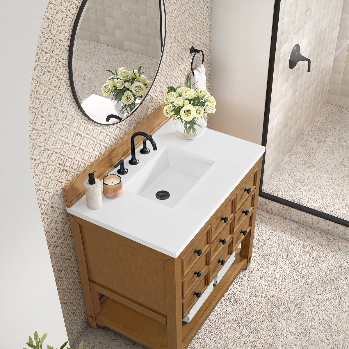 James Martin Malibu 36" Single Bathroom Vanity, Amber Birch, view 32