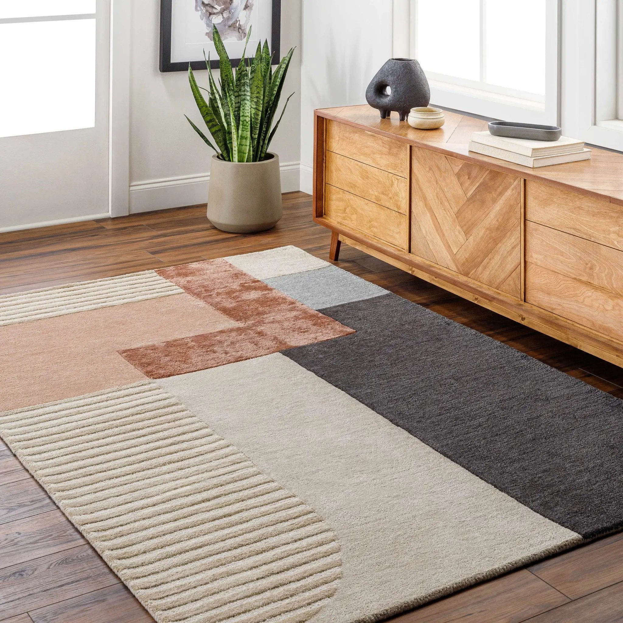 Pofadder Viscose&Wool Patchwork Rug by Boutique Rugs