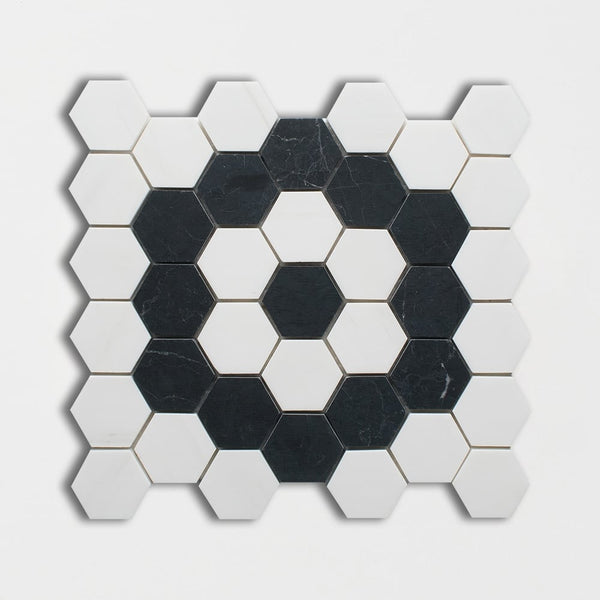 Pola Polished Hexagon Marble Mosaics 12x12