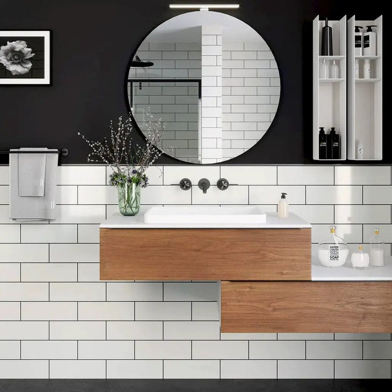 White 4x12 Matte Ceramic Subway Tile (34 pack, 10.4 sq ft/case) by Apollo Tile