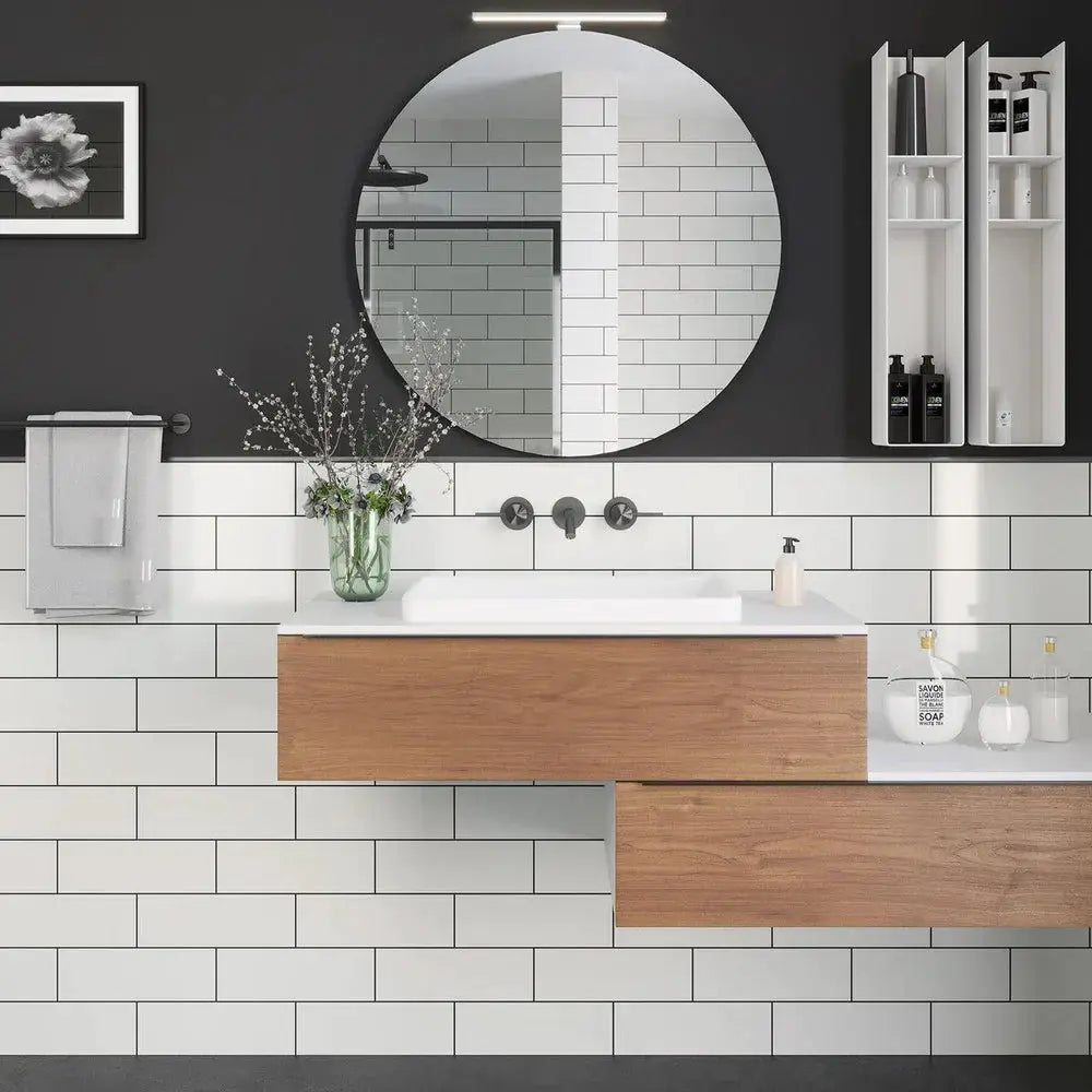 White 4x12 Polished Ceramic Subway Tile (34 pack, 10.4 sq ft/case) by Apollo Tile