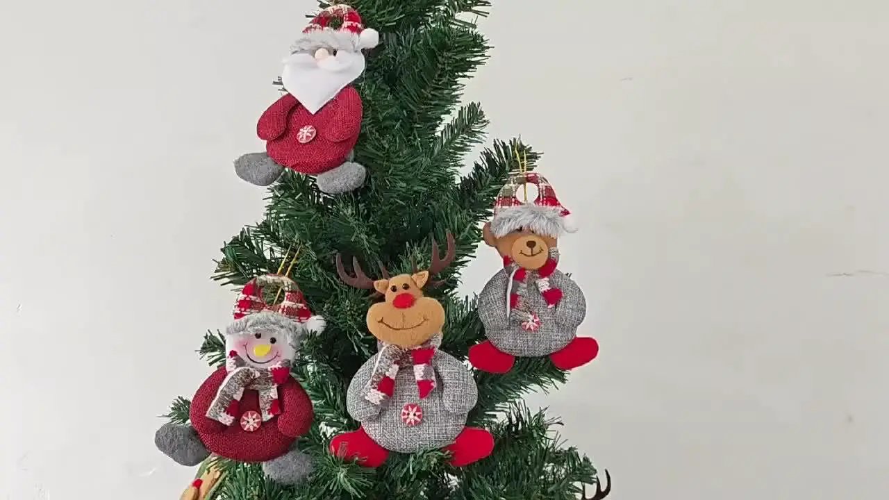 Polyester Christmas Ornament Set - Durable Tree and Home Decorations with Santa, Snowman, Reindeer and Bear Figures by House Of Avana
