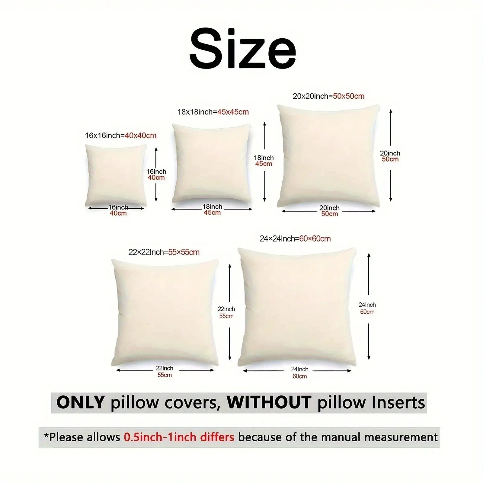 Polyester Christmas Pillow Covers 17.72x17.72-Inch with Zipper Closure by House Of Avana
