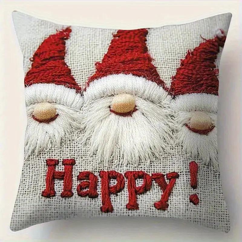 Polyester Christmas Pillow Covers 17.72x17.72-Inch with Zipper Closure by House Of Avana