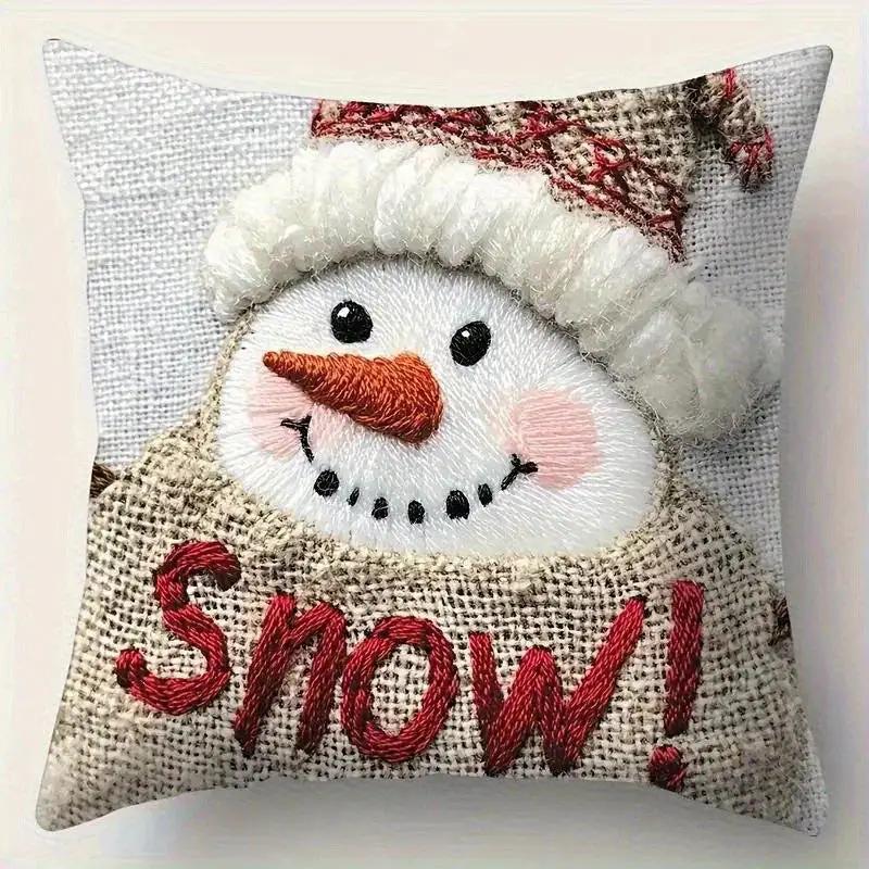 Polyester Christmas Pillow Covers 17.72x17.72-Inch with Zipper Closure by House Of Avana
