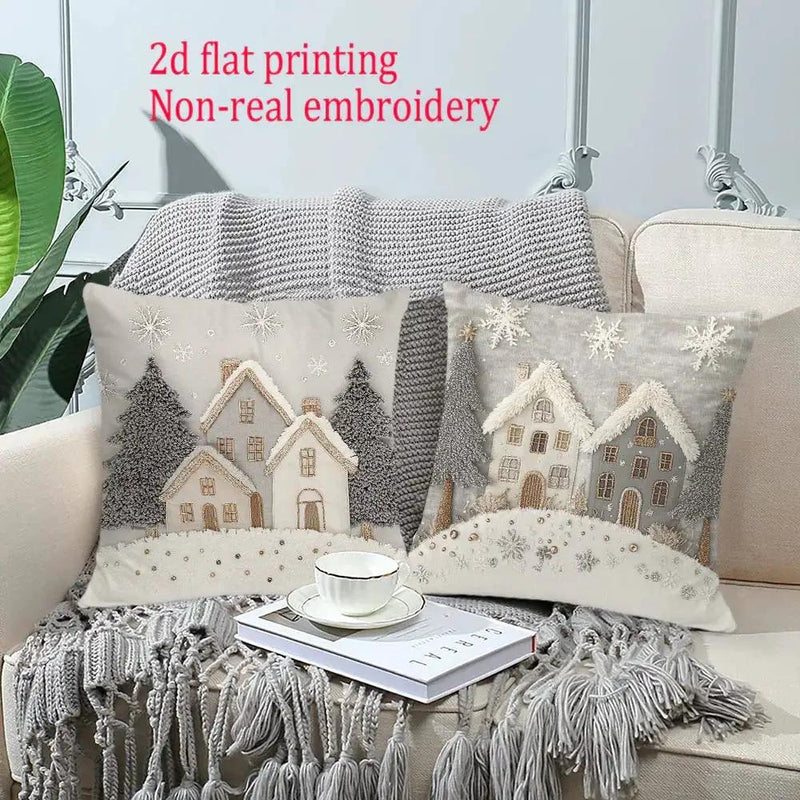 Polyester Christmas Throw Pillow Covers, Zipper Closure, 18-20" Sizes by House Of Avana