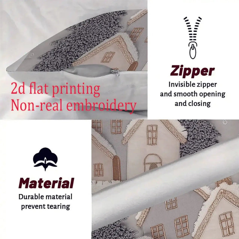 Polyester Christmas Throw Pillow Covers, Zipper Closure, 18-20" Sizes by House Of Avana
