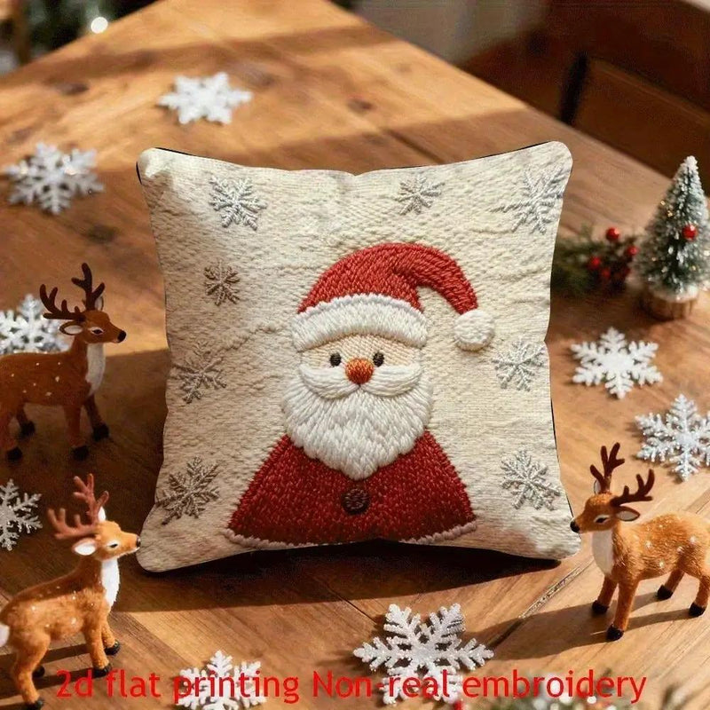 Polyester Reindeer Pillow Covers, Zippered and Machine-Washable, 18x18 Inches by House Of Avana