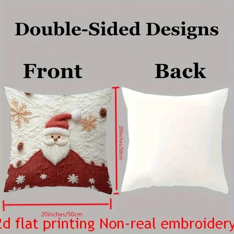 Polyester Reindeer Pillow Covers, Zippered and Machine-Washable, 18x18 Inches by House Of Avana