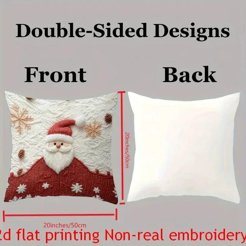 Polyester Reindeer Pillow Covers, Zippered and Machine-Washable, 18x18 Inches by House Of Avana