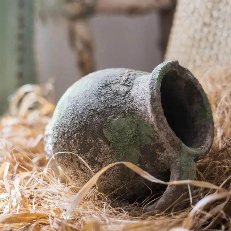 Pompeii Cement Floral Jar by RusticReach