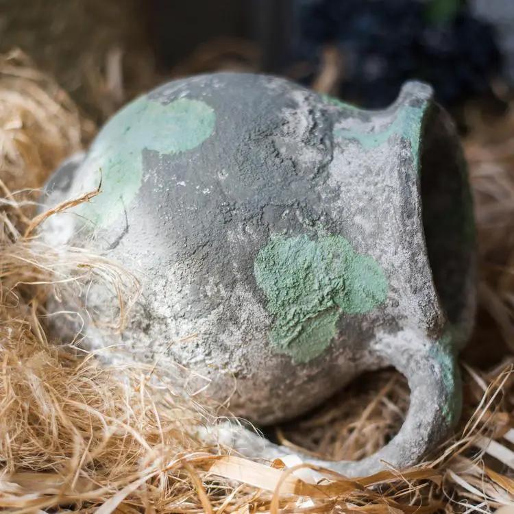 Pompeii Cement Floral Jar by RusticReach