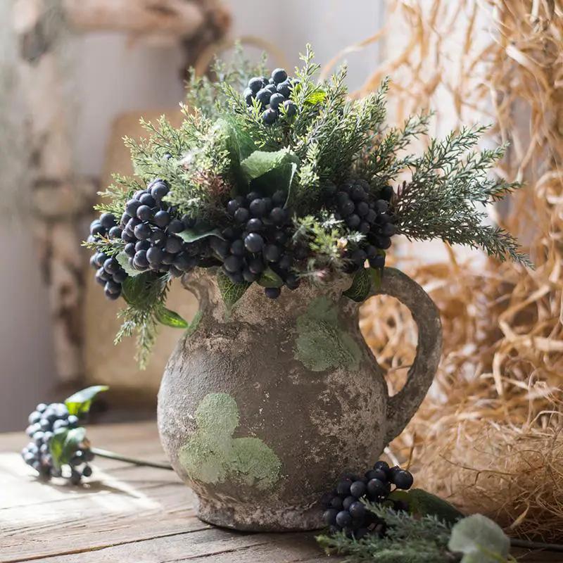 Pompeii Cement Floral Jar by RusticReach