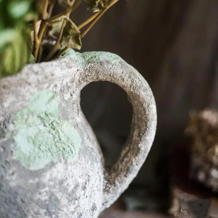 Pompeii Cement Floral Jar by RusticReach