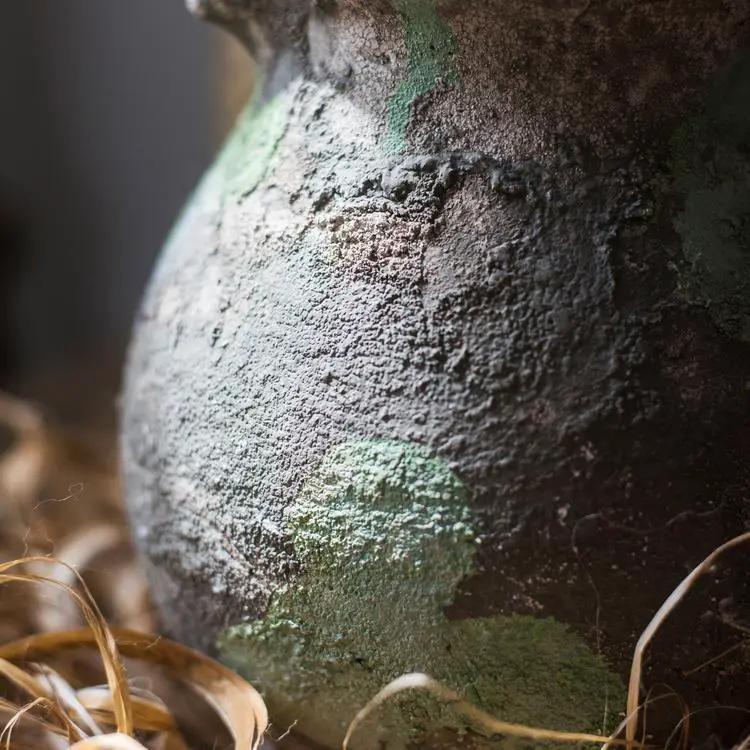 Pompeii Cement Floral Jar by RusticReach