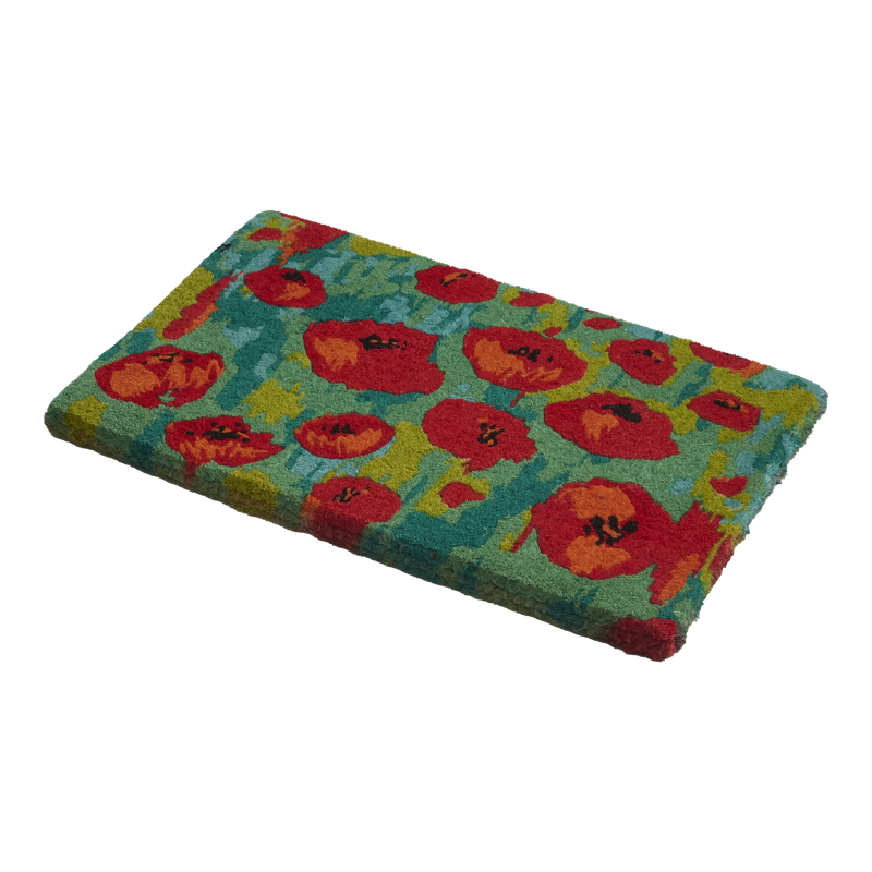 Field of Poppies - Red Multi Coir Doormat by Fab Habitat