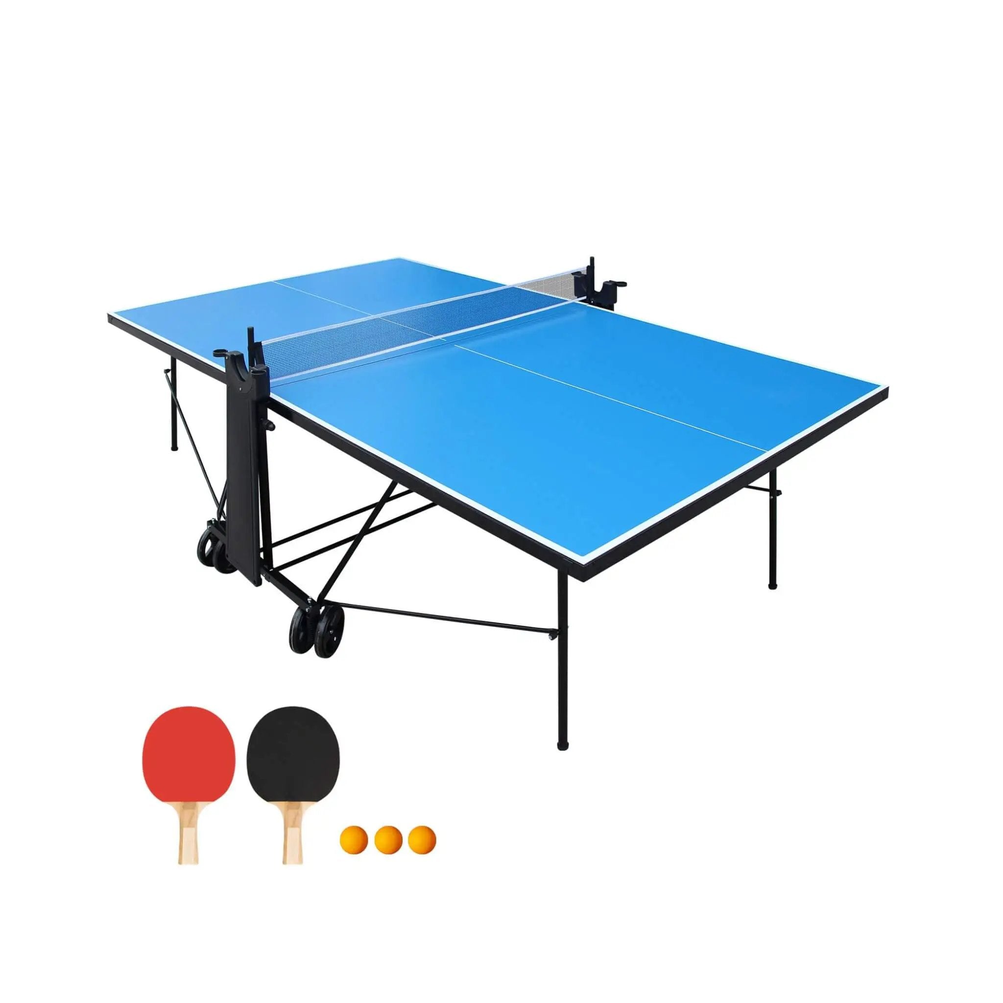 Portable 108-Inch Full-Size Table Tennis Table Set With Net, Paddles And Balls (SAK50384) by SAKSBY WHOLESALE