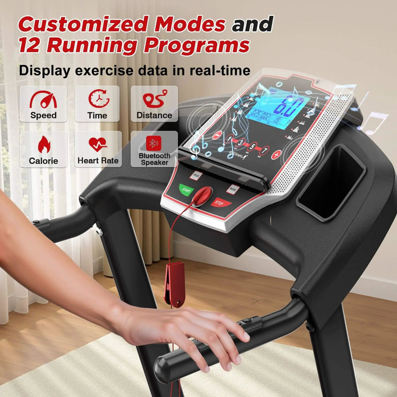 Rovix Portable 3.5HP Space Saving Folding Treadmill W/ Incline & 12 Preset Programs (SAK29735) by SAKSBY WHOLESALE