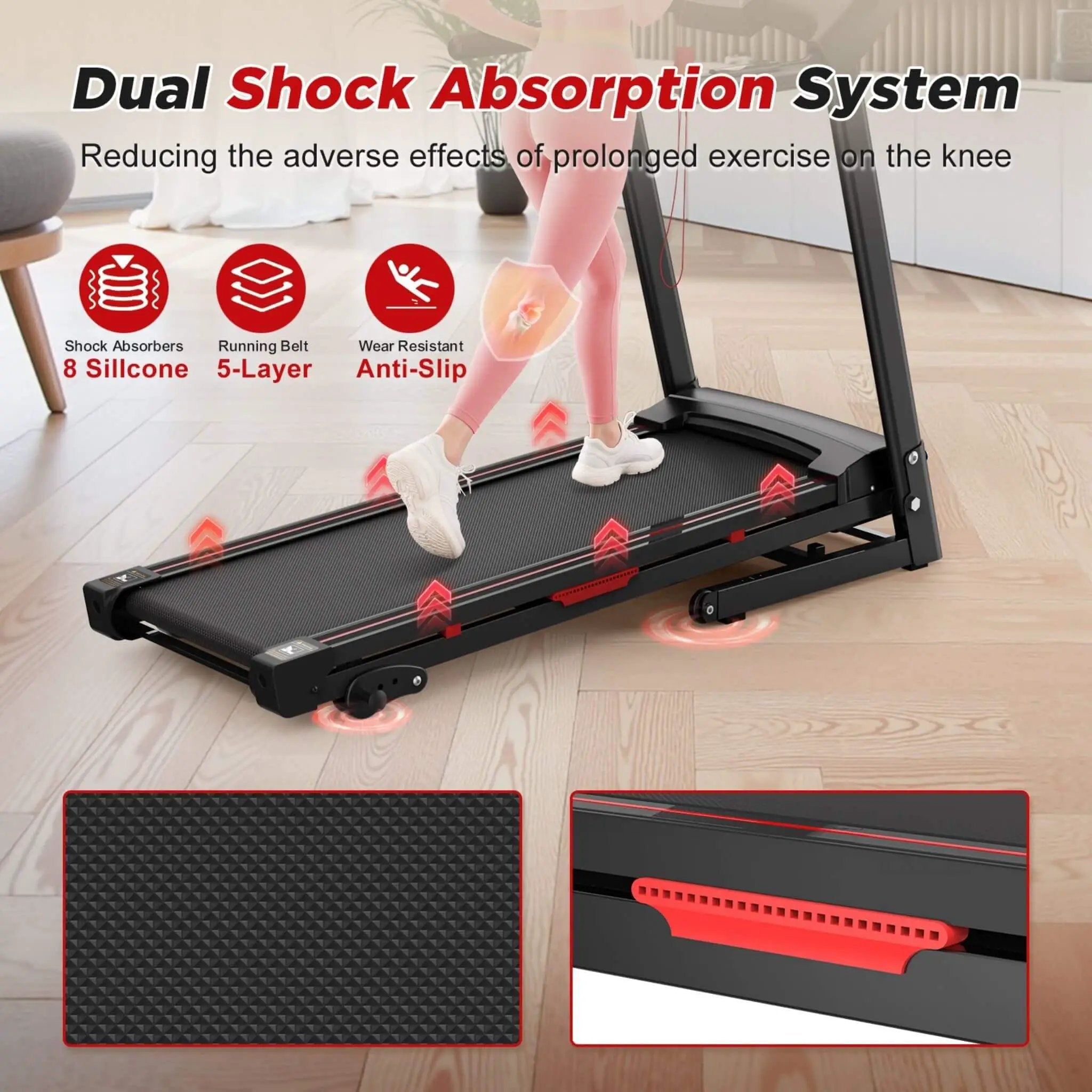 Rovix Portable 3.5HP Space Saving Folding Treadmill W/ Incline & 12 Preset Programs (SAK29735) by SAKSBY WHOLESALE