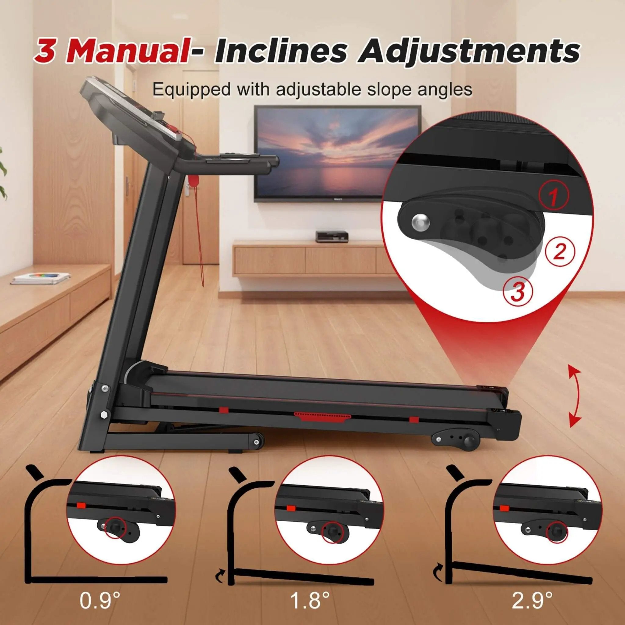 Rovix Portable 3.5HP Space Saving Folding Treadmill W/ Incline & 12 Preset Programs (SAK29735) by SAKSBY WHOLESALE