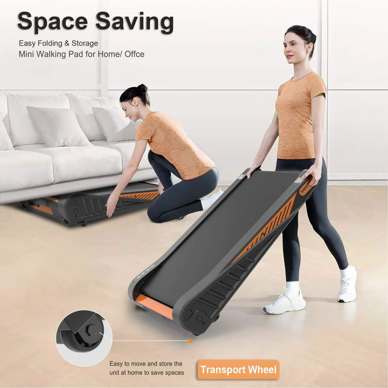 Rovix Portable Compact 2HP Under Desk Treadmill With Safety Key And Wheels for Home And Office Workouts (SAK72810) by SAKSBY WHOLESALE