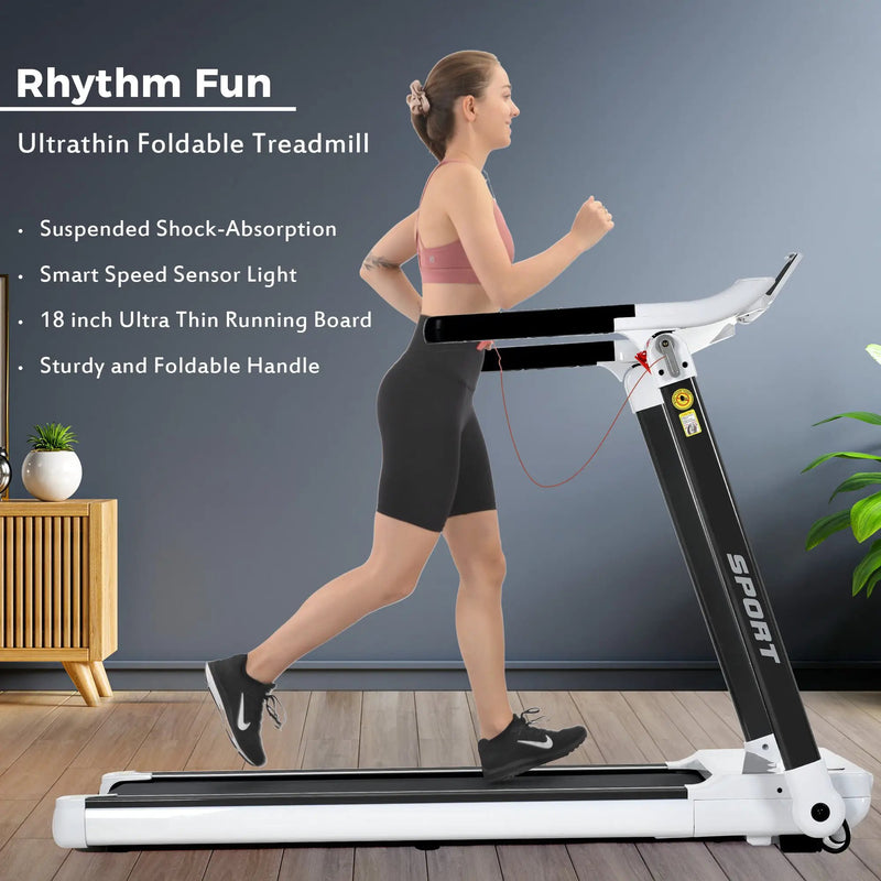 Rovix Portable Compact Home Cardio Fitness Treadmill With 3.5HP Electric Motor & Bluetooth Speakers (SAK32416) by SAKSBY WHOLESALE
