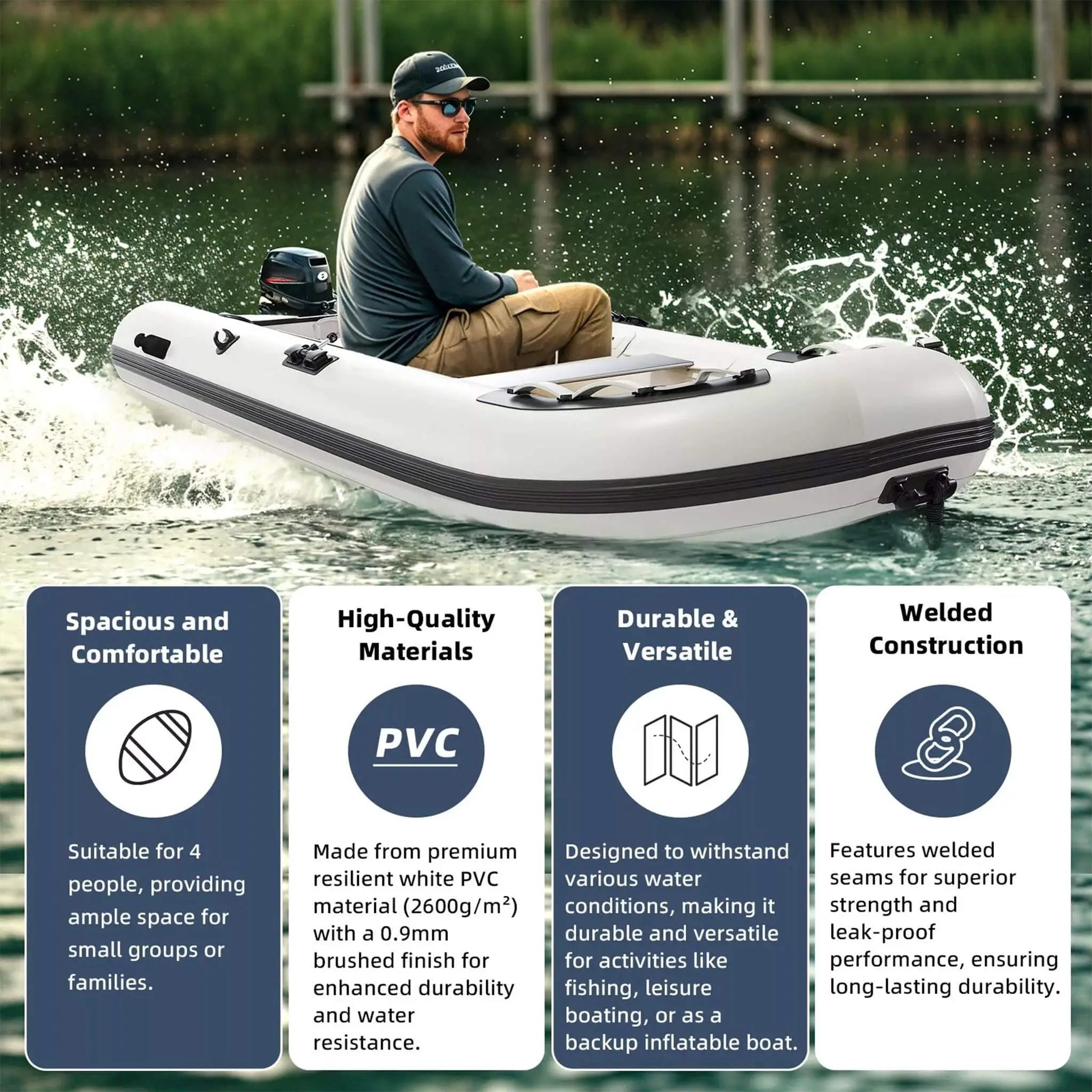 Portable Inflatable Dinghy Boat Kit With Accessories (SAK93784) by SAKSBY WHOLESALE