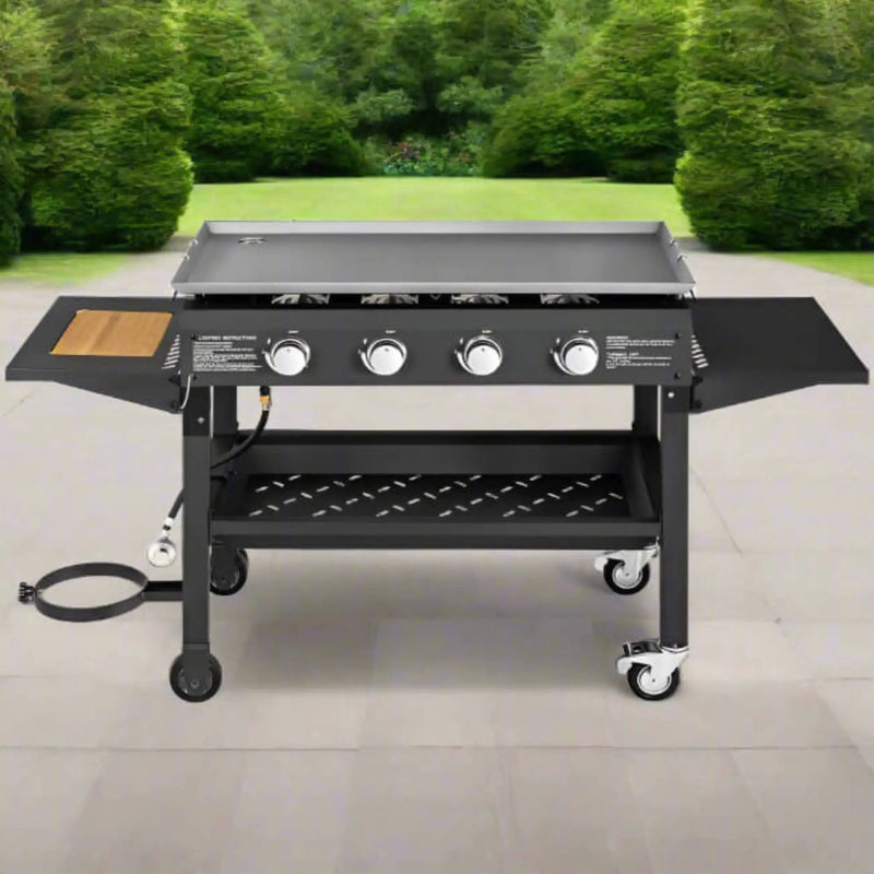 Portable Outdoor 4 Burner Propane Flat Top Gas Grill W/ Wheels, 60K BTU (SAK66104) by SAKSBY WHOLESALE