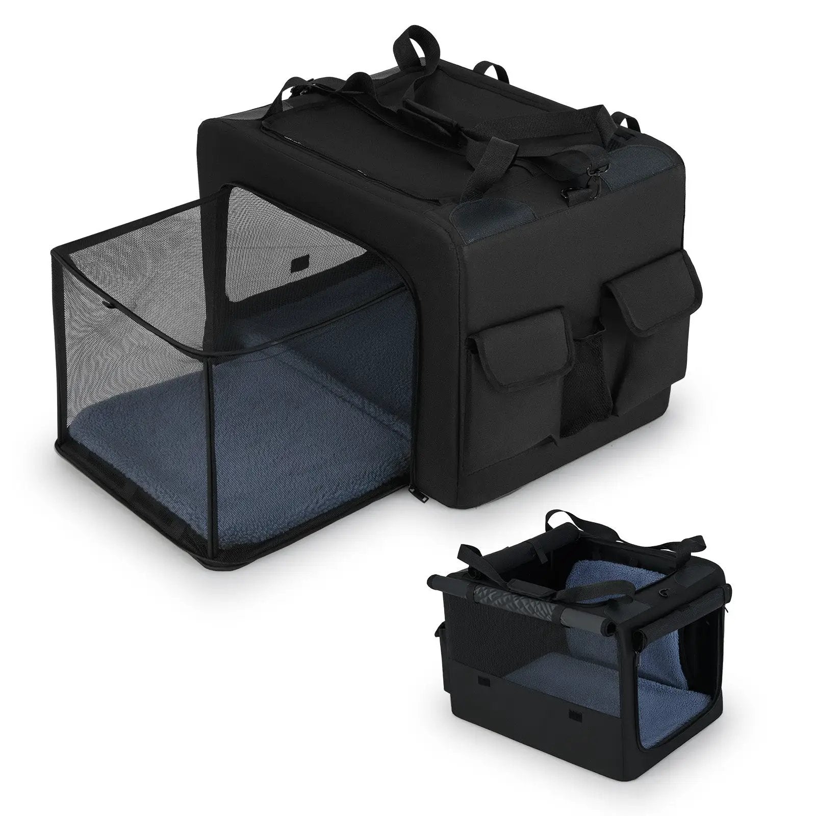 Portable Foldable Pet Carrying Bag with 2 Openings and Comfy Cushion by DirectDeals