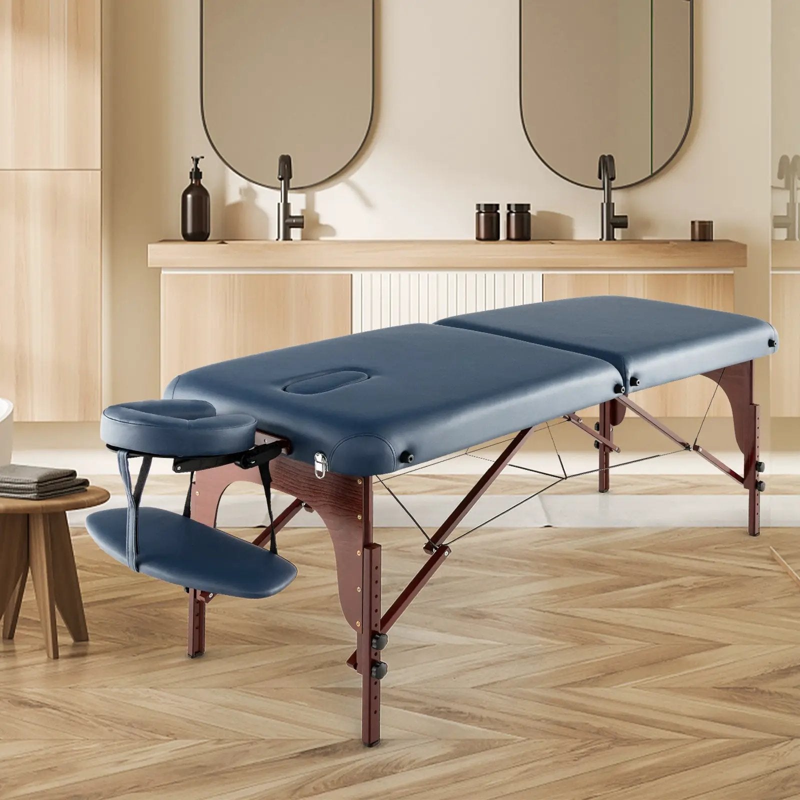 Portable Folding Massage Table with Carrying Case-Navy by DirectDeals