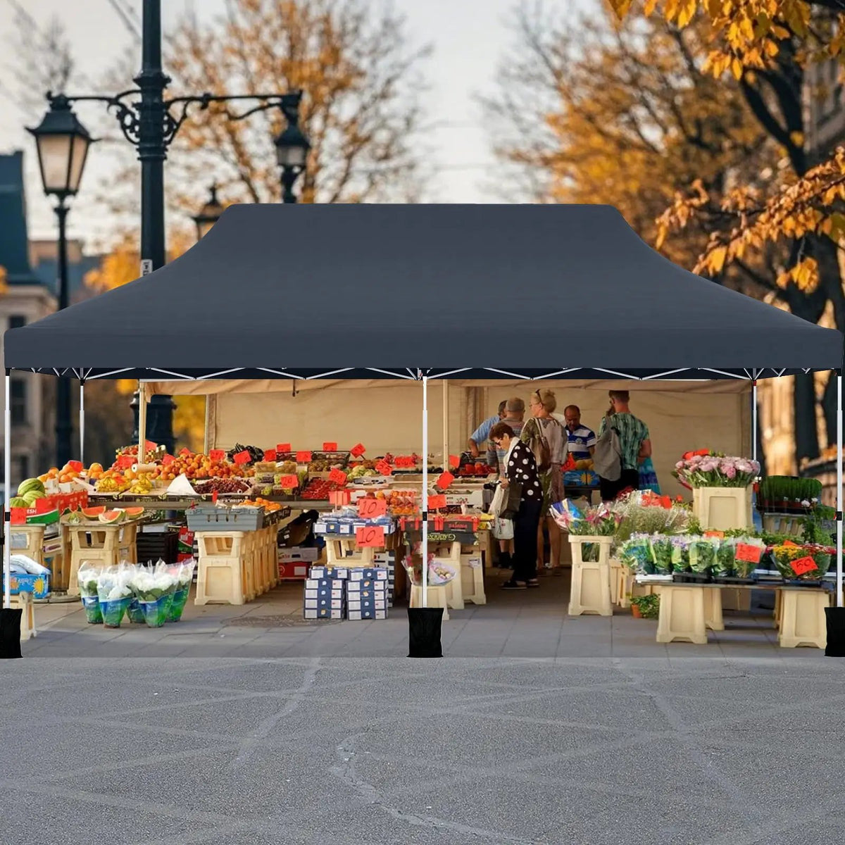 10 X 20 FT Pop up Canopy Tent Foldable Portable Outdoor Gazebo with Carry Bag-Blue by DirectDeals