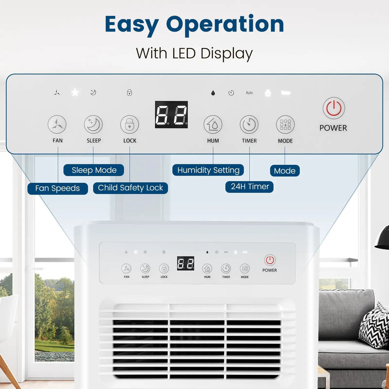 32 Pints/Day Portable Quiet Dehumidifier for Rooms up to 2500 Sq. Ft by DirectDeals