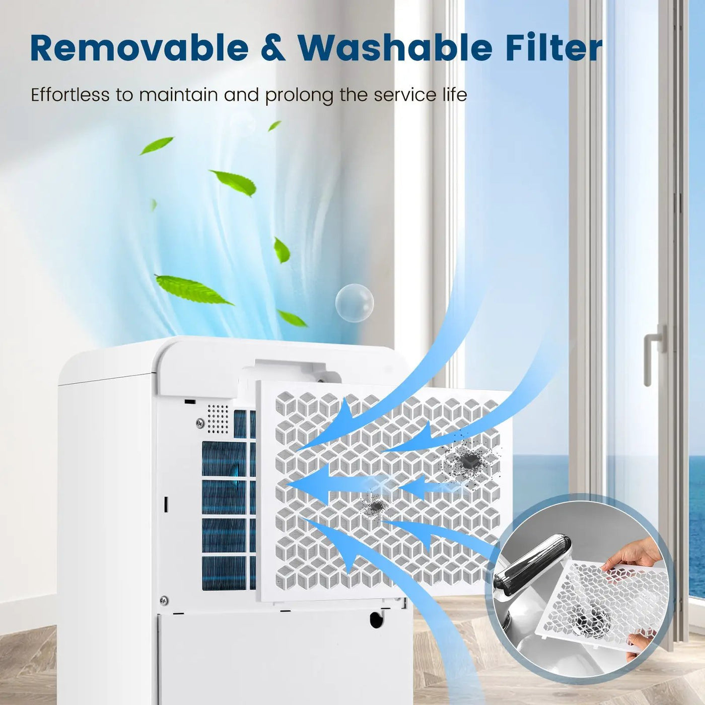 32 Pints/Day Portable Quiet Dehumidifier for Rooms up to 2500 Sq. Ft by DirectDeals