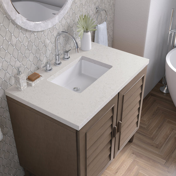 James Martin Portland 36" Single Bathroom Vanity, Whitewashed Walnut