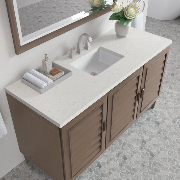 James Martin Portland 60" Single Bathroom Vanity, Whitewashed Walnut