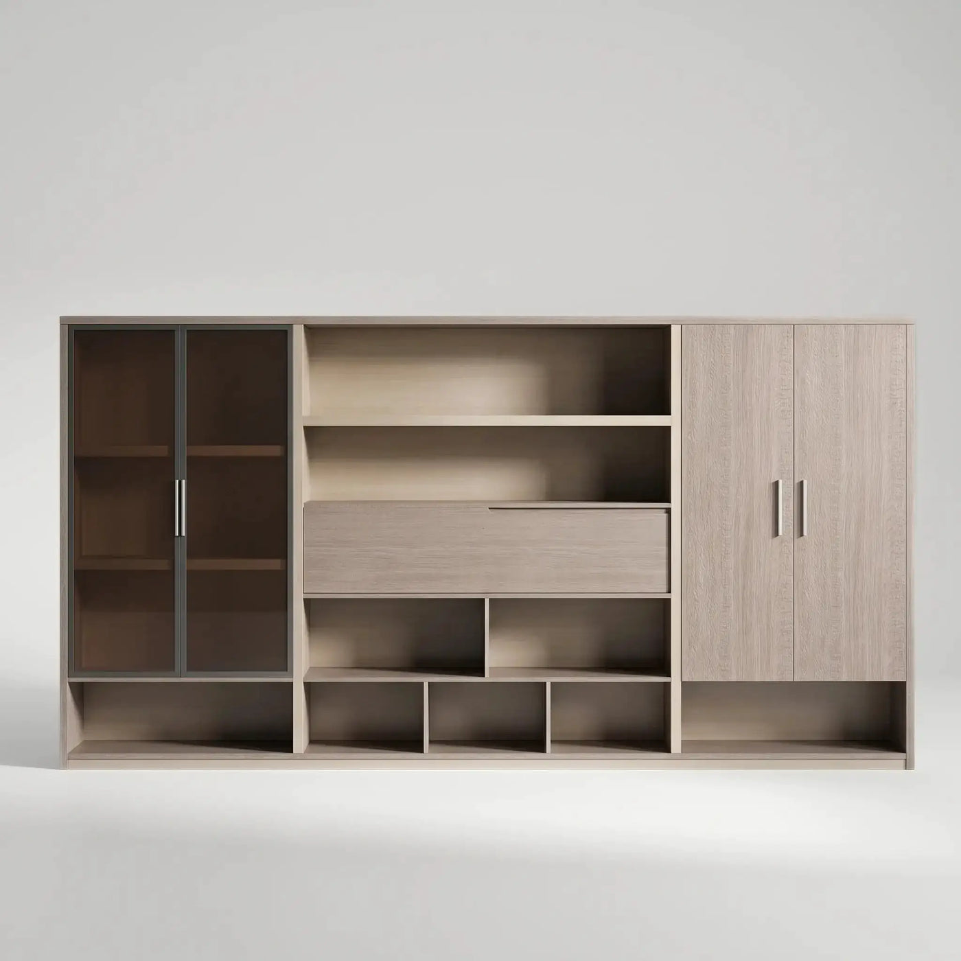 Hartwell · Modern Office Shelves w/ Lighting & Storage by Arc Grove