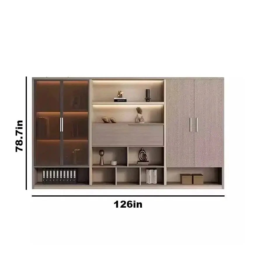 Hartwell · Modern Office Shelves w/ Lighting & Storage by Arc Grove