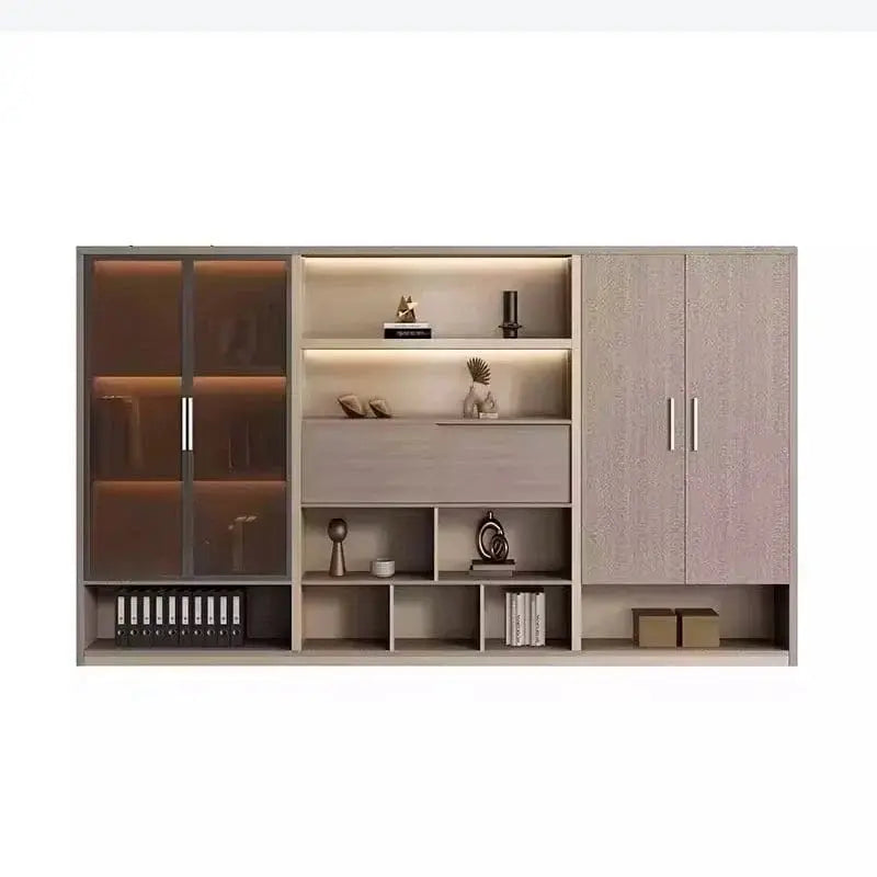 Hartwell · Modern Office Shelves w/ Lighting & Storage by Arc Grove