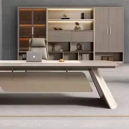 Hartwell · Modern Office Shelves w/ Lighting & Storage by Arc Grove