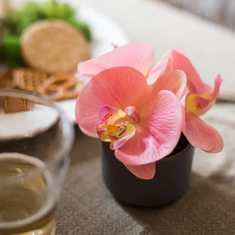 Artificial Flower Mini Real Touch Orchid in Peach Pink by RusticReach