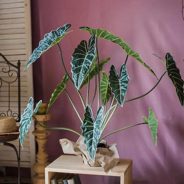 Artificial Faux Alocasia Plant In Pot 31" Tall by RusticReach